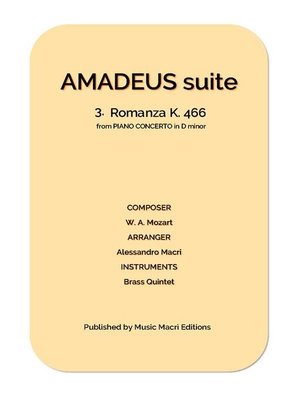 cover image of AMADEUS suite--3. Romanza K. 466 from PIANO CONCERTO in D minor
